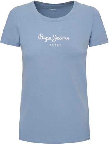 Pepe Jeans New Virginia Ss N, T-Shirt Donna, Blu (Steel Blue),S