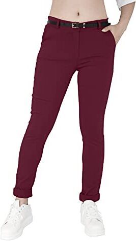 JOPHY & CO. Pantalone Donna Chino Tinta Unita (cod. 3008) (Bordeaux, S)