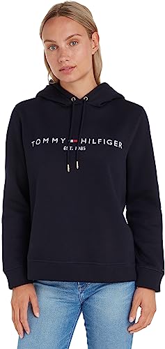 Tommy Hilfiger Felpa Donna Heritage con Cappuccio, Blu (Desert Sky), M