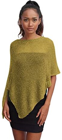 Unique Poncho Coprispalle da Donna Elegante da Cerimonia o Sera Poncho Donna in Rete di Viscosa Termica con Essenza di Fiore di Ciliegio (Giallo)