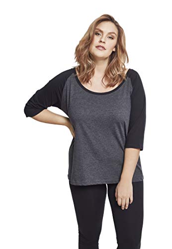 Urban Classics Maglietta Donna con Manica a Tre Quarti Raglan in Cotone, Casual, Scollo Ampio Rotondo, Vestibilitá Regolare, Diversi Colori Taglie XS-5XL