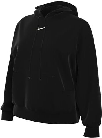 Nike W NSW PHNX FLC OOS PO Hoodie Maglia Lunga Black/Sail XL