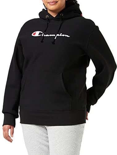 Champion Reverse Weave Pullover, Felpa con cappuccio Donna, Nero, S