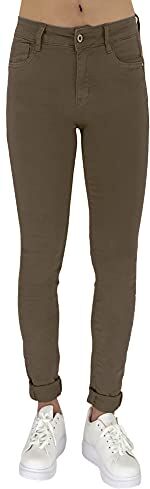 JOPHY & CO. Pantalone Donna Cinque Tasche in Cotone (cod. 945) (Fango, XS)