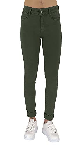 JOPHY & CO. Pantalone Donna Cinque Tasche in Cotone (cod. 945) (Verde Militare, M)