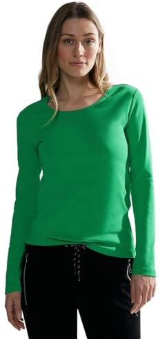 Cecil Maglia Basic a Maniche, Celery Green, XXL Donna