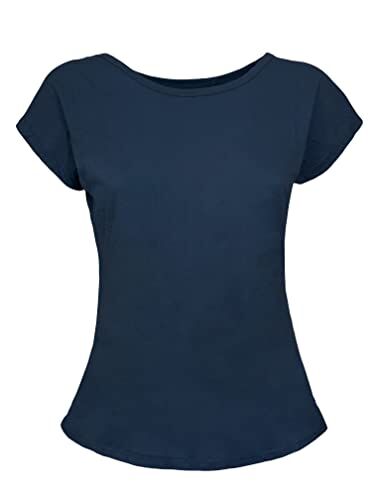 JOPHY & CO. T-Shirt Maglietta Donna Maniche Corte 100% Cotone (cod. ) (XS, Blu)