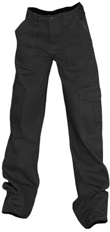 CEMELI Pantaloni da Jogging Cargo da Donna   Pantaloni da Trekking Atletici   Pantaloni Cargo da Donna Elasticizzati a Gamba Larga con 6 Tasche Resistenti all'Acqua per l'allenamento all'aperto