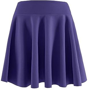 JOPHY & CO. Gonna Ragazze Bambine Plissettata Midi Versatile Vita Elastica (10 Anni, Viola Scuro Corto)