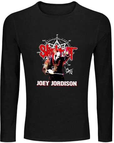 YOUSICHUANG Rare Vintage SlIP Knot JOey Jordison Men Women Men's 100% Cotton Tee Crewneck Unisex Long Sleeve T-Shirt Black XL