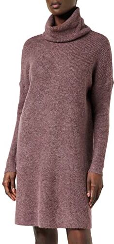 Only Onljana L/S Cowlnck Dress Wool Knt Noos Vestito, Rosa Marrone Melange, M Donna