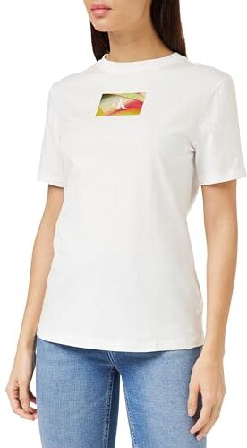 Calvin Klein Illuminated Box Logo Slim Tee J20J222898 Magliette a Maniche Corte, Bianco (Bright White), XS Donna