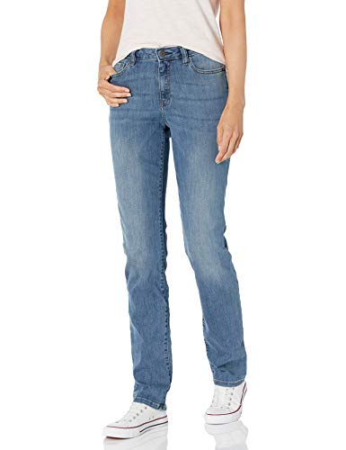 Amazon Essentials Jeans con Taglio Dritto Donna, delavé Medio, 46 Corto