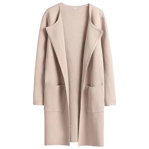 Qurygin Cappotto cardigan da donna alla moda, maglione cardigan da donna Cappotto invernale in maglia Capispalla caldo Cardigan cappotto oversize a maniche lunghe in maglione solido per l'autunno