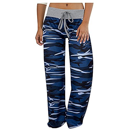 KEERADS Jeans Nero Cargo Comfy Yoga Print Pants Pants Pajama Palazzo Women's Lounge pantaloni Casual Pantaloni Jean Large Hip (Blue-a, XXL)