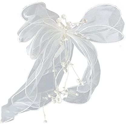 Hiessgozy Nuovo abito da sposa copricapo filato netto fatto a mano velo laterale maglia bella temperamento bianco onda hai fiocco clip S5l7 velo clip