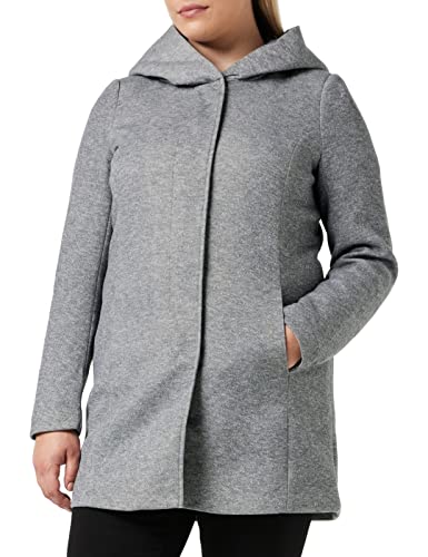 Only Coat Coat with hood Light Grey Melange l Light Grey Melange L