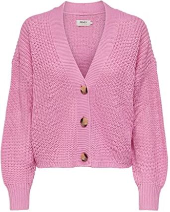 Only Onlcarol Nice L/S Cardigan Knt Noos Maglione, Begonia Rosa, L Donna