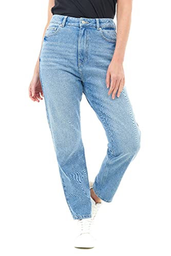 M17 , Mid Blue Womens Ladies Denim Mom Jeans High Rise Comfy Casual Cotton Trouser Pants with Pockets (8, 8 Donna