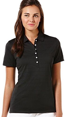 Callaway Opti-Vent Polo da Donna a Maniche Corte, in Rete Aperta, Donna, , Nero, XL