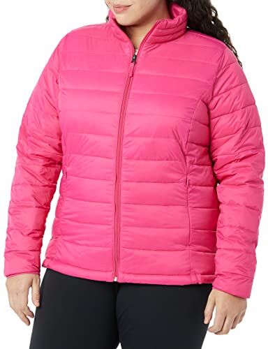 Amazon Essentials Piumino Leggero a Maniche Lunghe Resistente all'Acqua Ripiegabile (Disponibile in Taglie Forti) Donna, Rosa Shocking, S