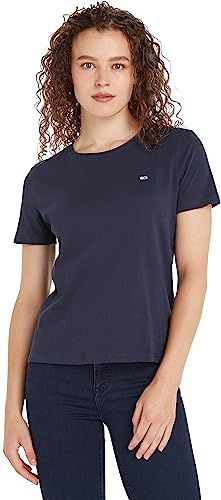 Tommy Jeans TJW SOFT JERSEY TEE, S/S Knit Tops Donna, Blu (Twilight Navy), XXL