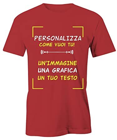 Puzzletee Maglietta Personalizzabile Rossa Immagine Personalizzabile T-Shirt Testo Personalizzato Foto Personalizzata Idea Regalo Uomo Donna