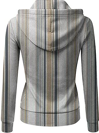 XNBZW Felpa a righe stampata a maniche lunghe con cappuccio spesso Cardigan con cerniera cappotto da donna Cardigan aperto davanti