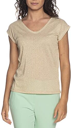 Only Onlsilvery S/S V Neck Lurex Top Jrs Noos, Maglietta Donna, Oro (Gold Colour Gold Colour), M