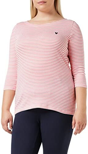 TOM TAILOR Le signore Maniche lunghe a righe , 26034 White Peach Small Stripe, M