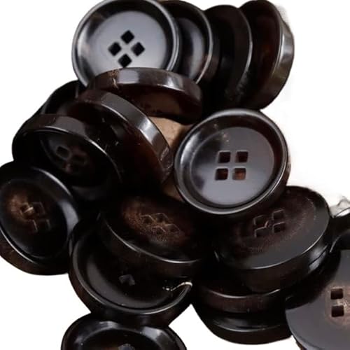 JgYiAngBq Bottone, 6 pezzi bottoni for abito primavera estate corno foro quadrato marrone scuro lucido opaco giacca cappotto accessori for cucire soprabito maglia (Color : Shiny Brown, Size : 17.5mm (6pcs))