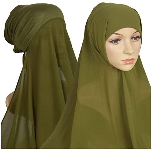 Yinguo Donne Casual Tinta Unita Multicolore Hijab Fasciatura Cap Musulmano Hijab Atletico Fascia Uomini (AG-C, Taglia unica)