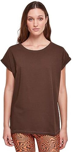 Urban Classics Ladies Extended Shoulder Tee, Maglietta Donna, Marrone (Brown), XS