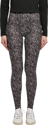 Urban Classics Ladies Soft Aop Leggings, Pantaloni Donna, Nero (Blackline), XXL