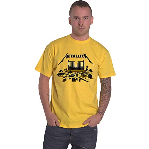 Rock Off officially licensed products Metallica T Shirt M72 Seasons Simplified Cover Nuovo Ufficiale Unisex Giallo Size L