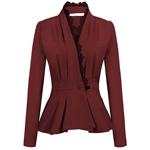 KaloryWee Sale Cleance Blazer KaloryWee Giacca da donna a maniche lunghe, con volant in pizzo e volant