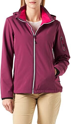 CMP Giacca In Softshell Da Donna Con Cappuccio Removibile, Amaranto, XS