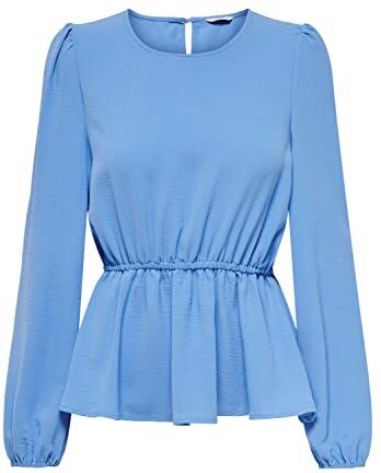 Only Onlmette DAR L/S O-Neck Top Noos Wvn Maglia Manica Lunga, Blu Oltremare, S Donna