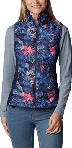 Columbia Powder Pass Vest Gilet, Nocturnal Floriculture Print, XS Donna