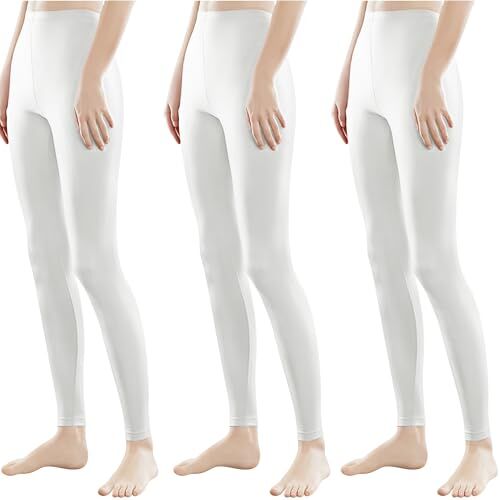 Libella Leggings Lunghi Colorati da Donna con Vita Alta Pantaloni Sportivi Fitness Slim Fit in Cotone 4108-3 Pezzi Bianco S