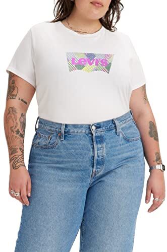 Levis Plus Size Perfect Tee, T-shirt Donna, Quilt Logo Bright White, 4XL