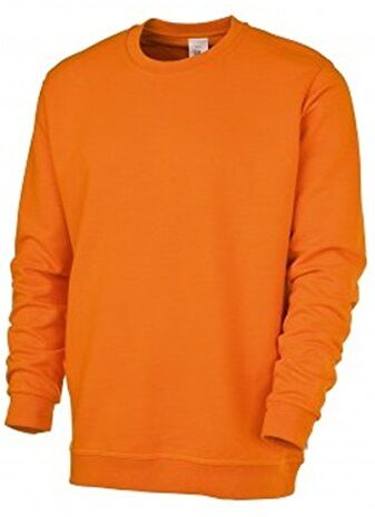 BP -L Felpa unisex a maniche lunghe, scollo rotondo, polsini a maglia su maniche e orlo, in cotone rinforzato, 320,00 g/m², arancione, L