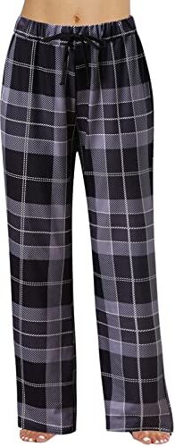 KEERADS Pantaloni Cargo di grandi dimensioni Pigiama a casa donne casual essere plaid primavera all'aperto cotone può moda pantaloni indossati pizzo pantaloncini mestruali abbondanti (nero #2, S)