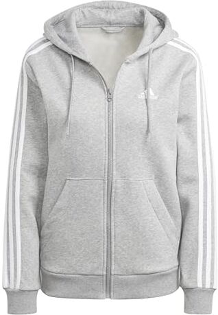 Adidas Top da Donna con Cappuccio, Grigio Porpora/Bianco, XXS