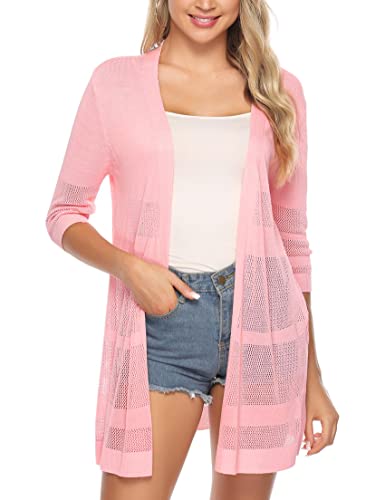 Sykooria Cardigan Donna Lungo Elegante Coprispalle con Manica Lunga Leggero e Traspirante Bolero Lavorato a Maglia per Primavera Estivo Autunno