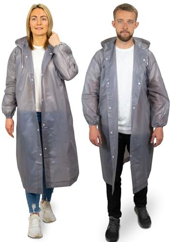 REDSTAR 2 Poncho da Pioggia in Formato Convenienza Poncho Impermeabile Lungo Poncho Antipioggia per Adulti con Cappuccio Giacche Riutilizzabili Donne o Uomini Mantellina Portatile per Concerti