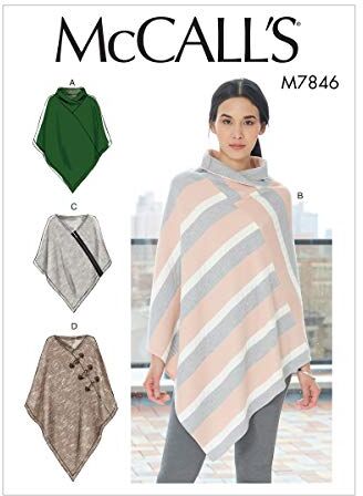 McCall's -Cartamodello per poncho da donna, taglie 48-54 McCall Pattern L-XL, Misura unica