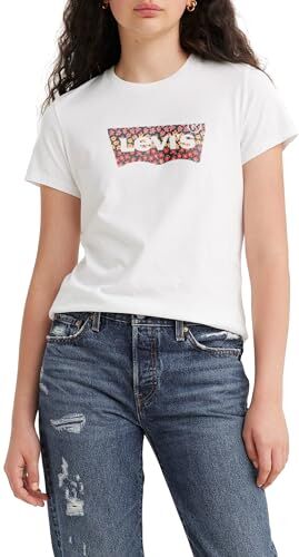 Levis The Perfect Tee Maglietta, Luna Floral Logo Bright White, XXS Donna