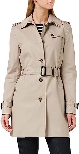 Tommy Hilfiger Giacca Donna Heritage Single Breasted Trench Giacca da Mezza Stagione, Beige (Medium Taupe), XXS