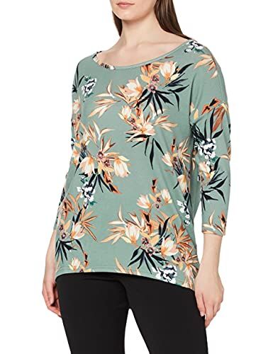 Only Printed 3/4 Sleeved Top, Maglione Donna, Multicolore (Chinois Green/Aop/Flowers Coll1 Ss19), L